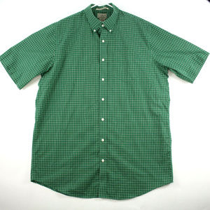 L.L. Bean Mens Button Front Shirt XLT Short Sleeve